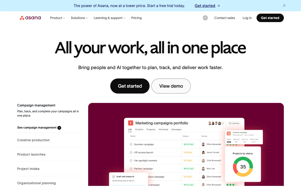 Asana screenshot