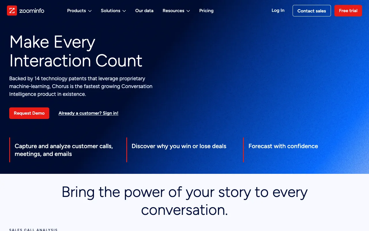 Chorus.ai (ZoomInfo) screenshot