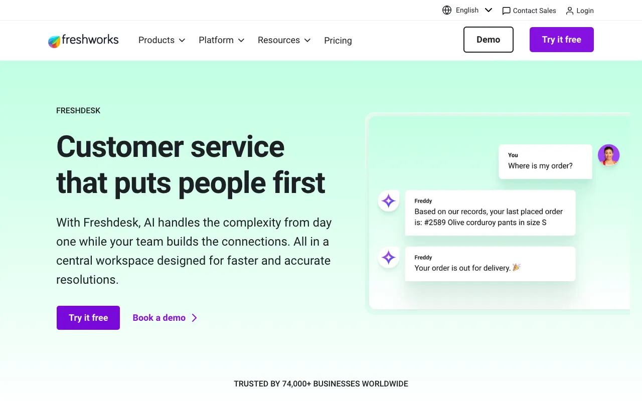 Freshdesk screenshot