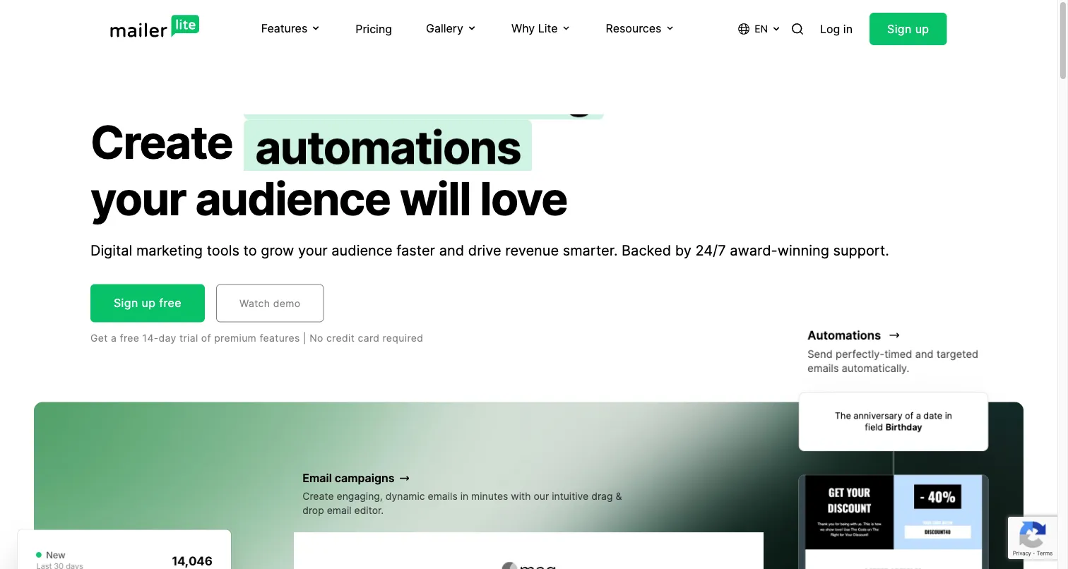 MailerLite screenshot