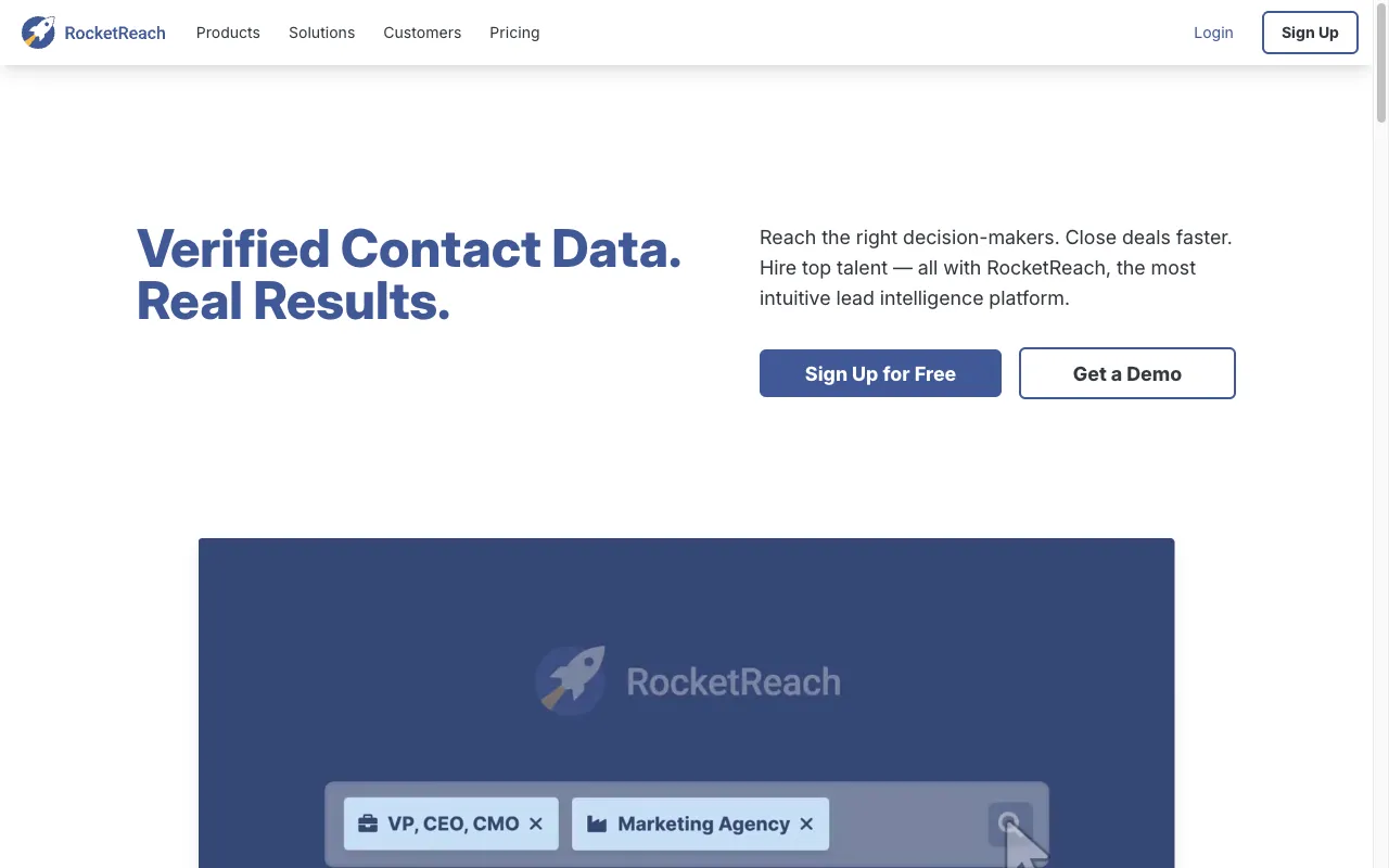 RocketReach screenshot