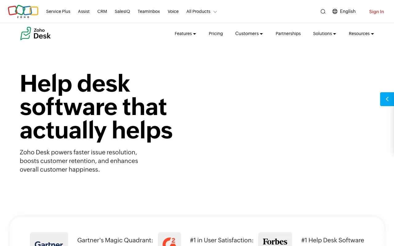 Zoho Desk screenshot